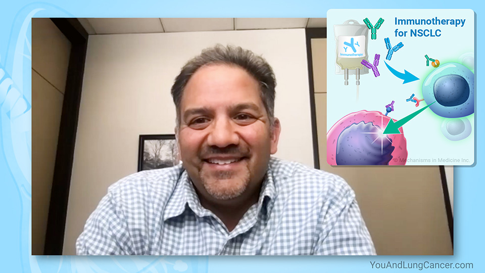 What immunotherapy treatments are used for non-small cell lung cancer (NSCLC)?